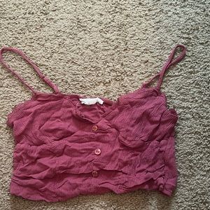 Mauve purple super cropped top lace lining
